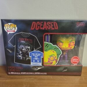 Funko DCeased Pop Tee and Figure Set - Black and Yellow JOKER